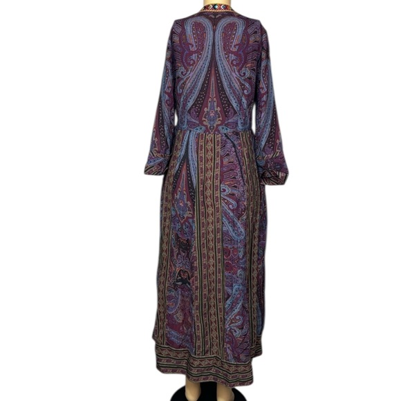 Soft Surroundings The Mira maxi Dress Purple Bohemian Paisley Sz M - Picture 3 of 9